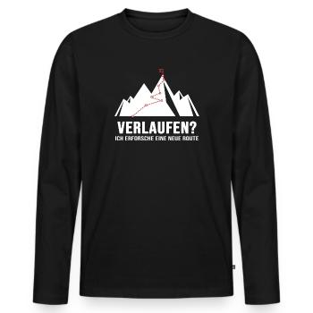 Bergwandern Gratwanderung Weglos Alpin Bergweg - Männer Premium Bio Langarmshirt - Schwarz - Vorne - Nico (187cm)