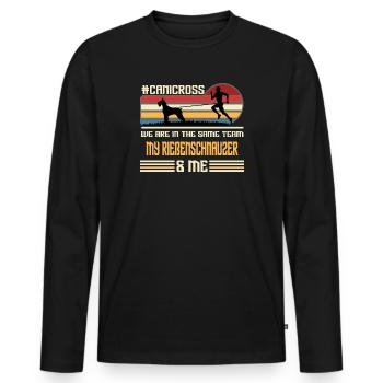 canicross rießenschnauzer zughund zughundesport - Männer Premium Bio Langarmshirt - Schwarz - Vorne - Nico (187cm)