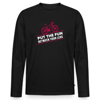 vélo vélo gravelbike vélo tour - T-shirt manches longues Premium bio Homme - noir - Devant - Nico (187cm)