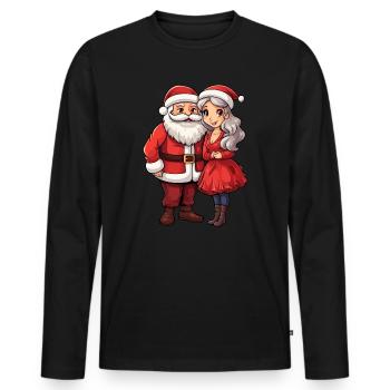 Das älteste paar santa und misses claus - Männer Premium Bio Langarmshirt - Schwarz - Vorne - Nico (187cm)