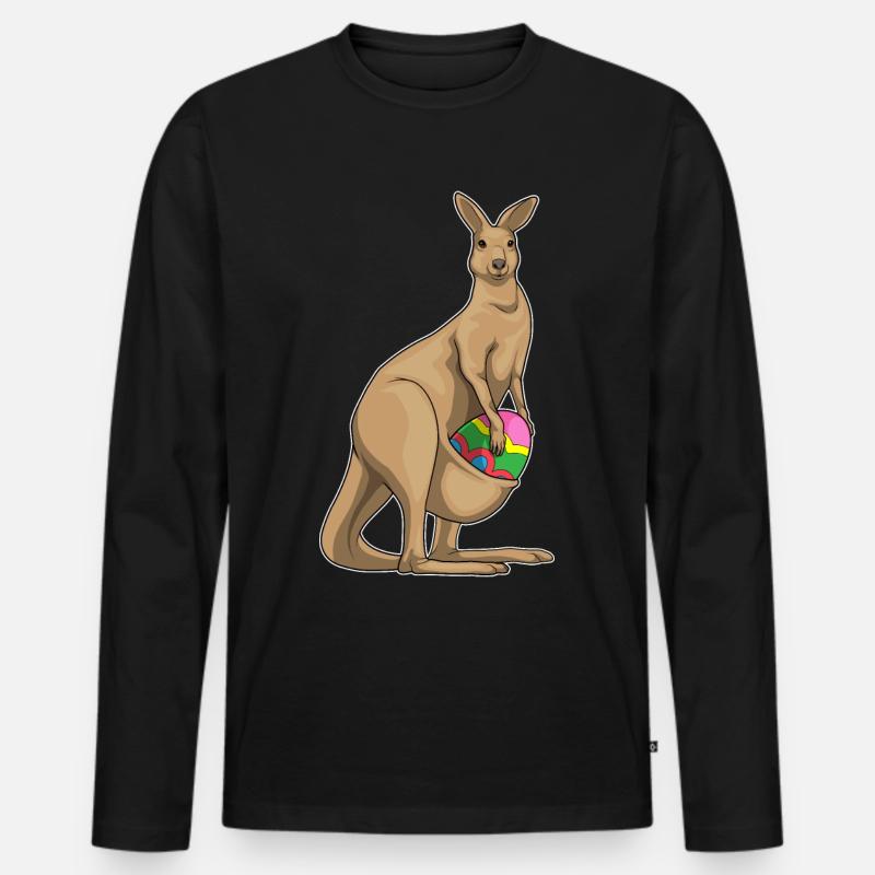 Kangaroo Easter Easter Egg - Men's Premium Organic Long Sleeve Shirt - black