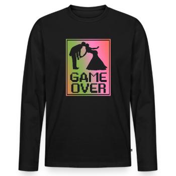 Mariage - jeu terminé. Le jeu est terminé. - T-shirt manches longues Premium bio Homme - noir - Devant - Nico (187cm)