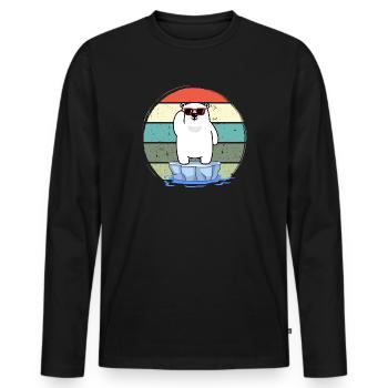 eisbader winterbader winterschwimmer eisbär retro - Men's Premium Organic Long Sleeve Shirt - black - Front - Nico (187cm)