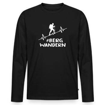 wandern mountain-adventure bergwandern berghütte - Männer Premium Bio Langarmshirt - Schwarz - Vorne - Nico (187cm)