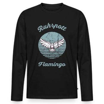 Ruhrpott Flamingo - Men's Premium Organic Long Sleeve Shirt - black - Front - Nico (187cm)