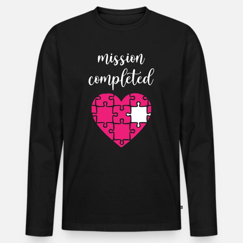 Mission Completed Puzzle - Männer Premium Bio Langarmshirt - Schwarz
