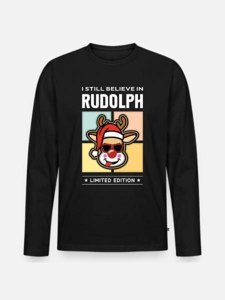 Rudolph - Men's Premium Organic Long Sleeve Shirt - black