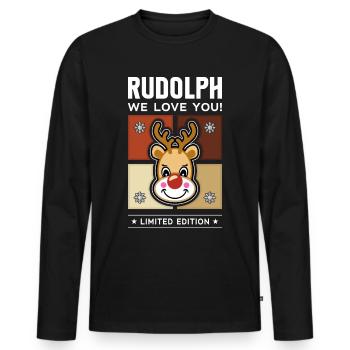 Rudolph - Men's Premium Organic Long Sleeve Shirt - black - Front - Nico (187cm)