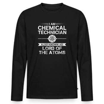 Cadeau de chimie chimiste - T-shirt manches longues Premium bio Homme - noir - Devant - Nico (187cm)