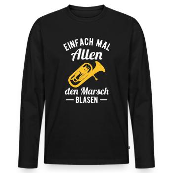 Euphonium Orchester Horn Musiker Blasmusik - Männer Premium Bio Langarmshirt - Schwarz - Vorne - Nico (187cm)