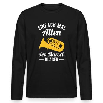 Tuba Marsch Tubist Musiker Orchester Blasmusik - Männer Premium Bio Langarmshirt - Schwarz - Vorne - Nico (187cm)