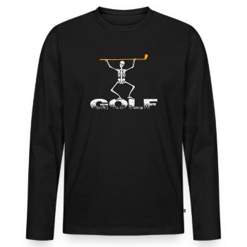 Golf Halloween Golf Party Golfeur avec Golf Club - T-shirt manches longues Premium bio Homme - noir - Devant - Nico (187cm)