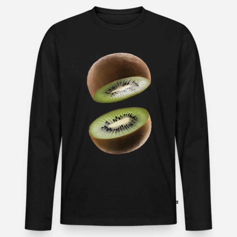 Kiwi-Geschenk - Männer Premium Bio Langarmshirt - Schwarz