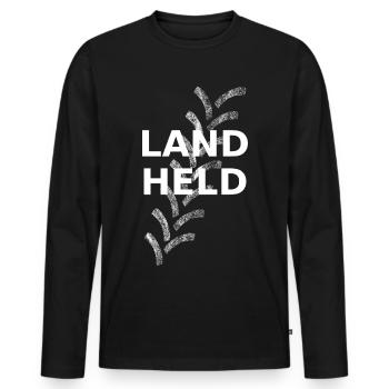 Every farmer is a land hero - Men's Premium Organic Long Sleeve Shirt - black - Front - Nico (187cm)