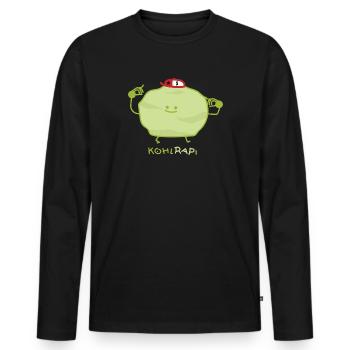 Chou-rappeur drôle - T-shirt manches longues Premium bio Homme - noir - Devant - Nico (187cm)