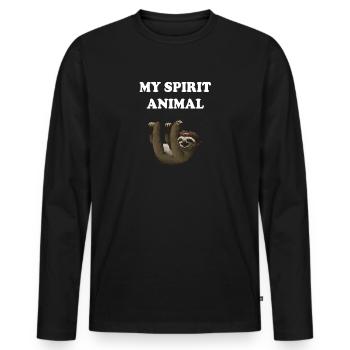 Spirit Animal Sloth - Men's Premium Organic Long Sleeve Shirt - black - Front - Nico (187cm)
