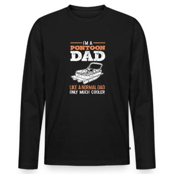Pontoon Dad. Ponton-bootfahren - Männer Premium Bio Langarmshirt - Schwarz - Vorne - Nico (187cm)