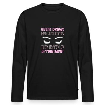 Les sourcils passent sur rendez-vous. - T-shirt manches longues Premium bio Homme - noir - Devant - Nico (187cm)