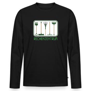 garten kleingarten biobauer rechenzentrum gärtner - Männer Premium Bio Langarmshirt - Schwarz - Vorne - Nico (187cm)