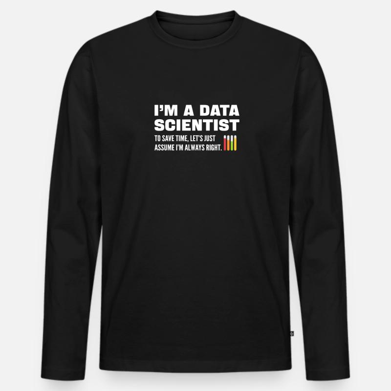 Datenwissenschaft. Big Data-analytik. Für - Männer Premium Bio Langarmshirt - Schwarz