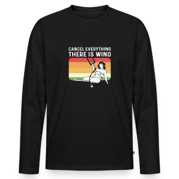Annulez tout ce qui est vent. - T-shirt manches longues Premium bio Homme - noir - Devant - Nico (187cm)