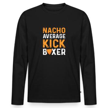 Nacho Kickboxer moyen. Kickboxing mexicain - T-shirt manches longues Premium bio Homme - noir - Devant - Nico (187cm)