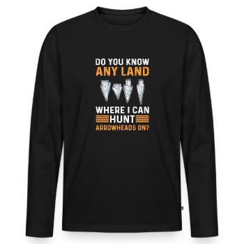Collectez des artefacts. Chasseurs de pointes de flèches. - T-shirt manches longues Premium bio Homme - noir - Devant - Nico (187cm)