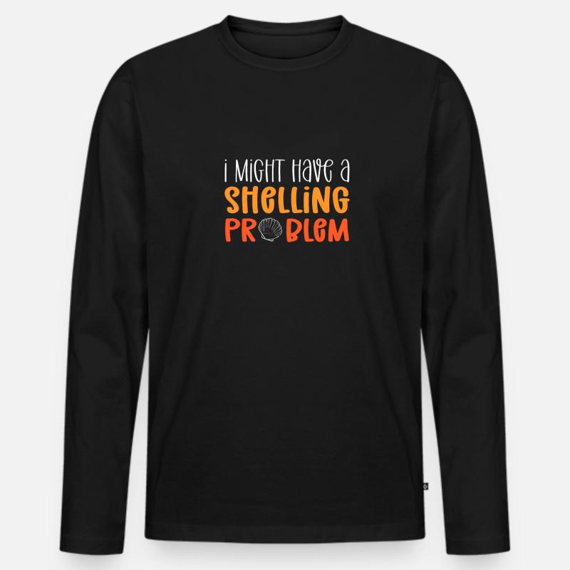 Das Muschelproblem. Beachcombing Muschelsammeln - Männer Premium Bio Langarmshirt - Schwarz