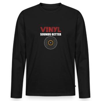 Le vinyle sonne mieux. Pour les collectionneurs de LP - T-shirt manches longues Premium bio Homme - noir - Devant - Nico (187cm)