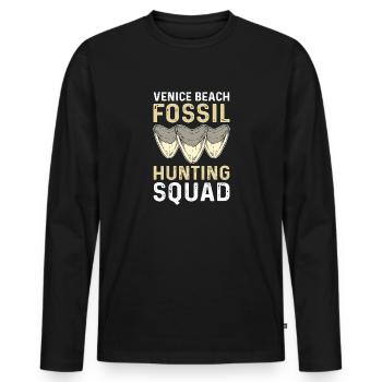 Troupe de chasse aux fossiles de Venice Beach. - T-shirt manches longues Premium bio Homme - noir - Devant - Nico (187cm)