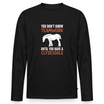 Teamwork Kennt Man Erst, Wenn Man Einen - Männer Premium Bio Langarmshirt - Schwarz - Vorne - Nico (187cm)