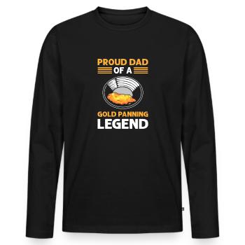 Le père d’une légende de l’or panner. Orpaillage. - T-shirt manches longues Premium bio Homme - noir - Devant - Nico (187cm)