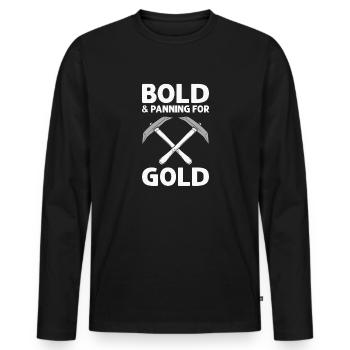 Audacieux - T-shirt manches longues Premium bio Homme - noir - Devant - Nico (187cm)