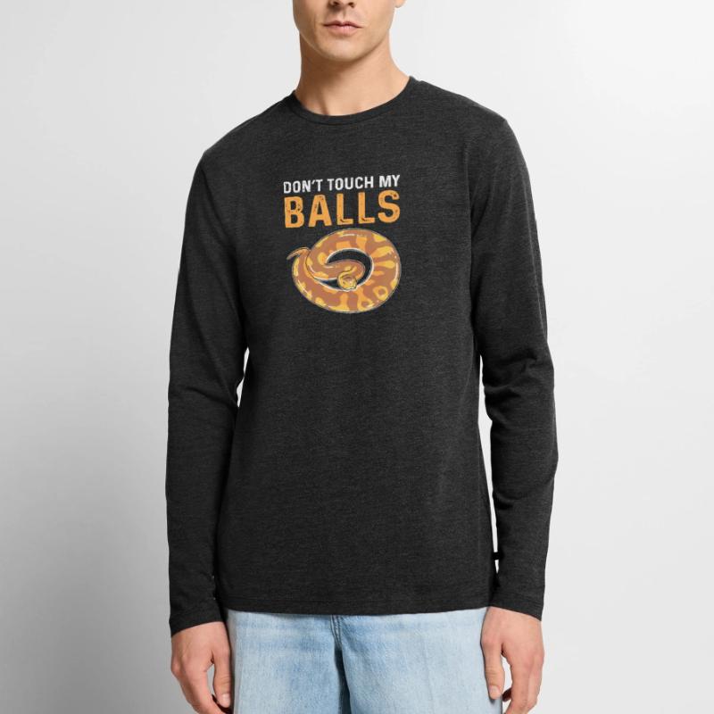 Berühren Sie Nicht Meine Eier. Königliche Python Männer Premium Bio Langarmshirt