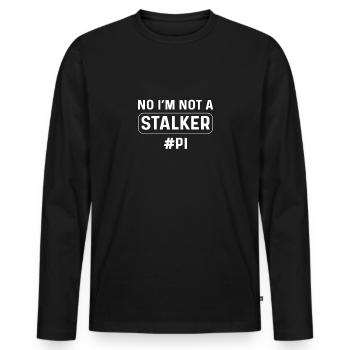 Non, je ne suis pas un harceleur. Détective privé. - T-shirt manches longues Premium bio Homme - noir - Devant - Nico (187cm)