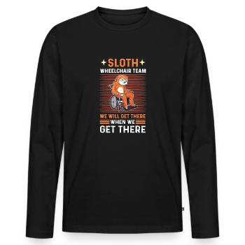 Faultier-rollstuhl-team. Rollstuhl Handicap - Männer Premium Bio Langarmshirt - Schwarz - Vorne - Nico (187cm)