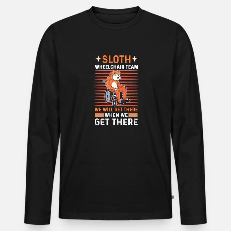 Faultier-rollstuhl-team. Rollstuhl Handicap - Männer Premium Bio Langarmshirt - Schwarz