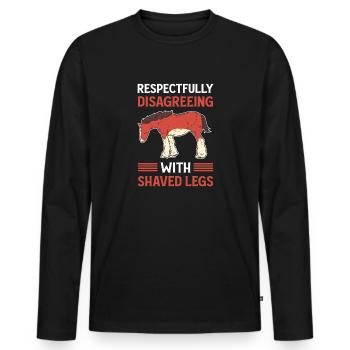 Cheval de trait. Cheval écossais des Highlands. Clydesdale - T-shirt manches longues Premium bio Homme - noir - Devant - Nico (187cm)
