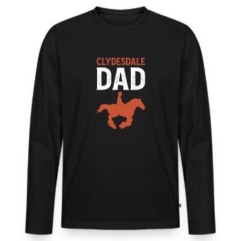 Cheval de trait. Cheval écossais des Highlands. Clydesdale - T-shirt manches longues Premium bio Homme - noir - Devant - Nico (187cm)