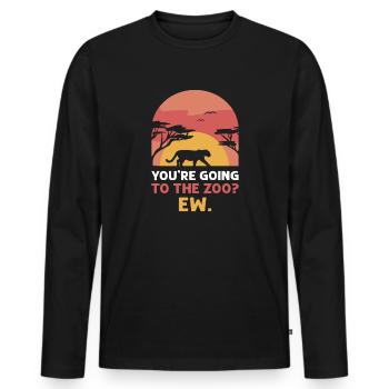 You go to the zoo? Yuck. Safari family holiday - Men's Premium Organic Long Sleeve Shirt - black - Front - Nico (187cm)