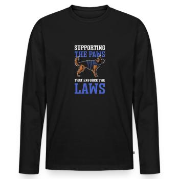 Soutien aux pattes que les lois - T-shirt manches longues Premium bio Homme - noir - Devant - Nico (187cm)