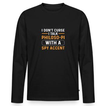 Private detective. Secret spy. Private detective - Men's Premium Organic Long Sleeve Shirt - black - Front - Nico (187cm)