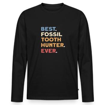 The best fossil tooth hunter of all time. - Men's Premium Organic Long Sleeve Shirt - black - Front - Nico (187cm)