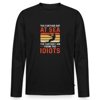 Kitesurf vintage et kitesurf - T-shirt manches longues Premium bio Homme - noir - Devant - Nico (187cm)