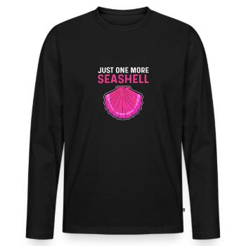 Beachcombing. Nur Noch Eine Muschel - Männer Premium Bio Langarmshirt - Schwarz - Vorne - Nico (187cm)