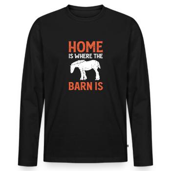 Zuhause Ist, Wo Die Scheune Ist Schottisches - Männer Premium Bio Langarmshirt - Schwarz - Vorne - Nico (187cm)