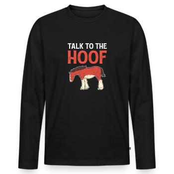 Parlez au sabot. Cheval écossais des Highlands. - T-shirt manches longues Premium bio Homme - noir - Devant - Nico (187cm)