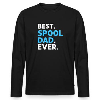 The Best Spool Dad Ever. Pool cleaner. - Men's Premium Organic Long Sleeve Shirt - black - Front - Nico (187cm)