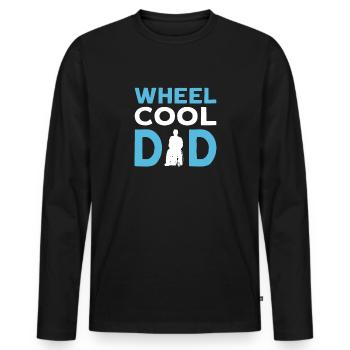 Wheel Cool Dad. Rollstuhl-papa. Handicap - Männer Premium Bio Langarmshirt - Schwarz - Vorne - Nico (187cm)