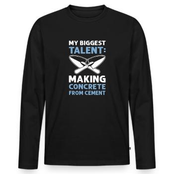Production of concrete from cement. Cement masons. - Men's Premium Organic Long Sleeve Shirt - black - Front - Nico (187cm)